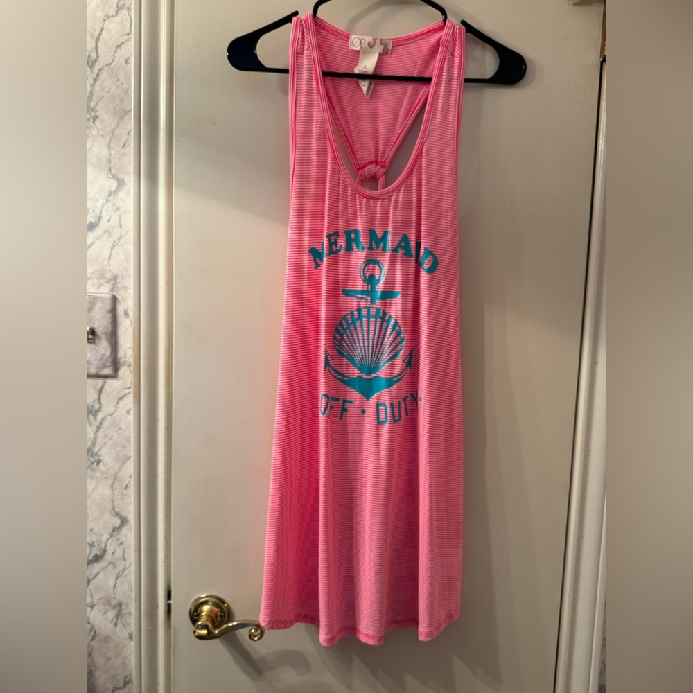 Pink Mermaid Off Duty Bathing Suit Cover